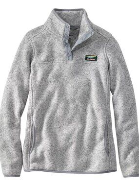 Women's L.L.Bean Sweater Fleece Pullover Heather Gray Pewter S
